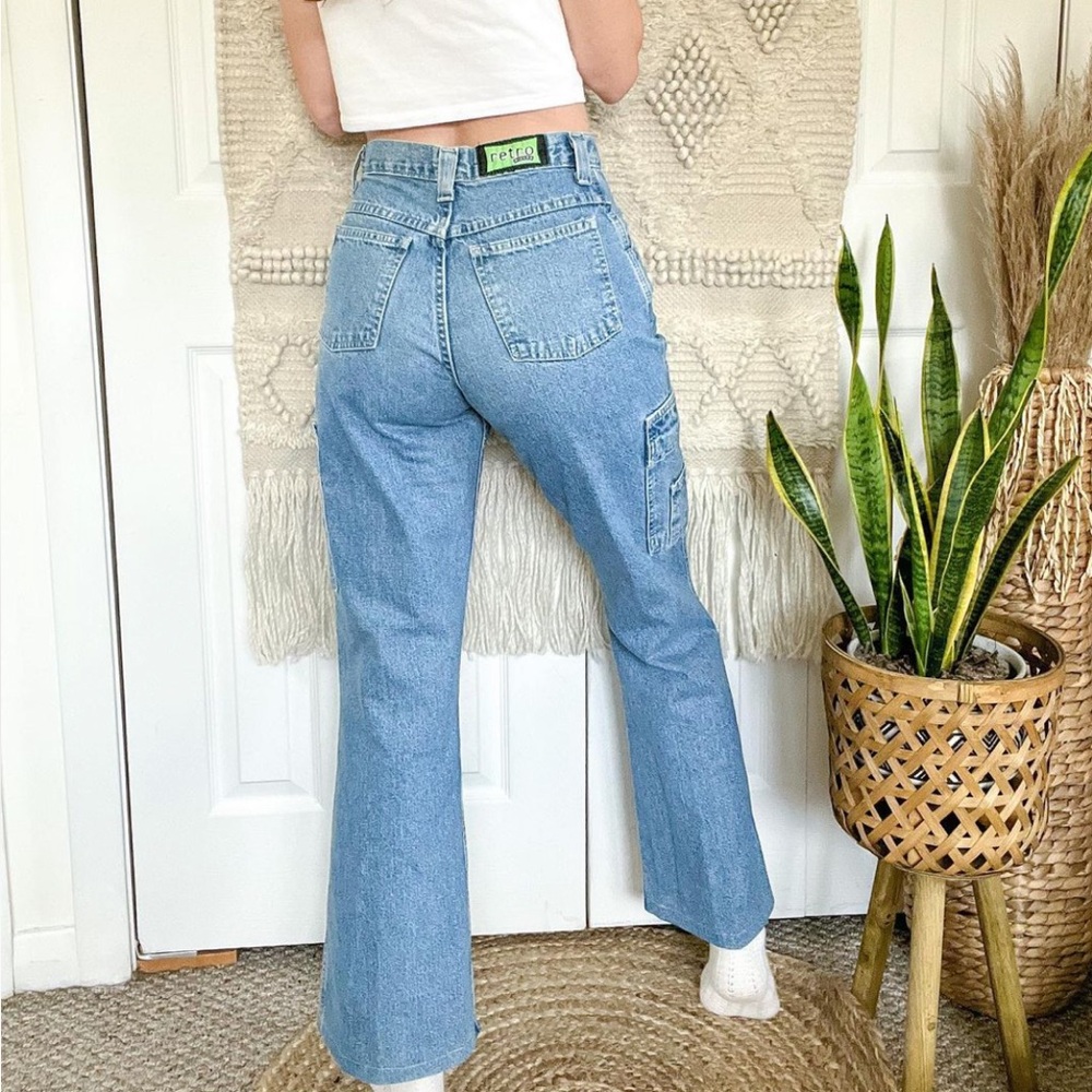 Vintage Retro Riders Cargo Flare Jeans